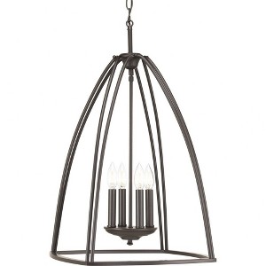 Progress Lighting, Tally Collection, 4-Light Foyer, Antique Bronze, Open Foyer, No Shade - 1 of 2