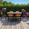 Outdoor Dining Set - Extendable Table (62.9" to 82.6") with 6 Chairs, Plastic Wood & Iron Frame, Flexible Layout for Backyard, Patio, and Garden Use - 3 of 4