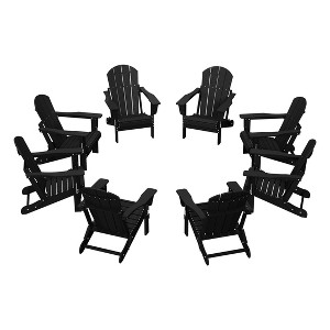 WestinTrends Malibu  HDPE Outdoor Folding Poly Adirondack Chair (Set of 8) - 1 of 4