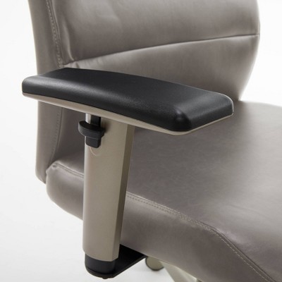 Gray Bonded Leather Adjustable Ergonomic Executive Chair