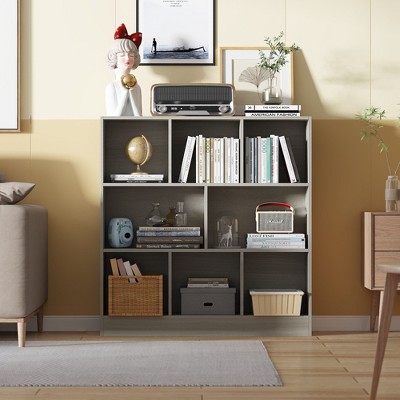 Famapy Multi - Width Gray Modern Bookshelf with Anti - Tipping Device