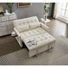 TiramisuBest 55" Velvet Foldable Sofa Bed with Adjustable Backrest and USB Port, 2-Seat Convertible Sleeper Couch with Pillows, Gray - 4 of 4