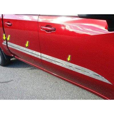 QAA is Compatible with 2019-2020 Chevrolet Silverado 8 Piece Stainless Side Molding Accent Trim, Tapered Width from a Point - 3.5" AT59170