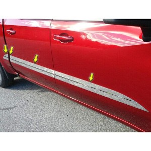 QAA is Compatible with 2019-2020 Chevrolet Silverado 8 Piece Stainless Side Molding Accent Trim, Tapered Width from a Point - 3.5" AT59170 - 1 of 4