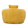 Giant Bean Bag Chair with Footstool, Oversized for Adults & Kids, Faux Fur Shell-Shaped - 3 of 4