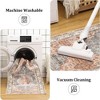 Area Rug-Washable Vintage Boho Rugs Non Slip-Distressed Printed Low Pile Indoor Carpet,Brown - 3 of 4