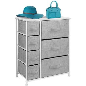 Sorbus Dresser with 7 Drawers - Storage Chest Organizer with Steel Frame, Wood Top, Handles, Fabric Bins