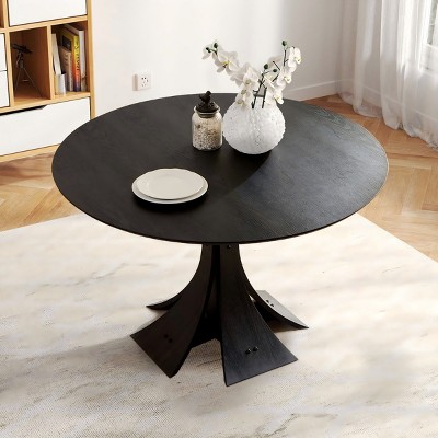 47 Inch Round Modern Style Dining Table,Wood Dining Table For Living Room-Maison Boucle