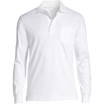 Lands' End Men's Comfort First Long Sleeve Mesh Polo - Large - White ...