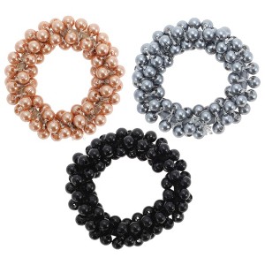 Unique Bargains Fashion Faux Pearls Hair Elastic Band 3 Pcs - 1 of 4