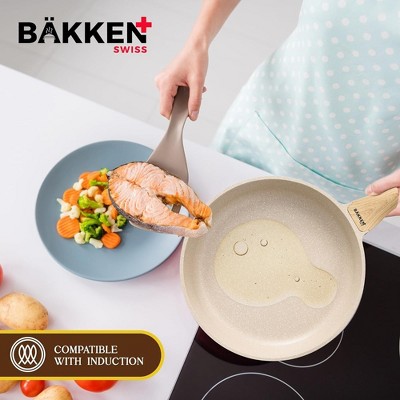 Cream 14-Piece Non-Stick Carbon Steel Cookware Set