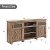 SinCiDo Farmhouse TV Stand, 66 Inch Rustic Media Console for 75 Inch TV, Barn Door Storage Cabinet & Entertainment Center for Living Room - 2 of 4