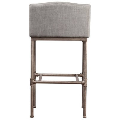 Dillon 26" Gray Upholstered Wingback Metal Counter Stool