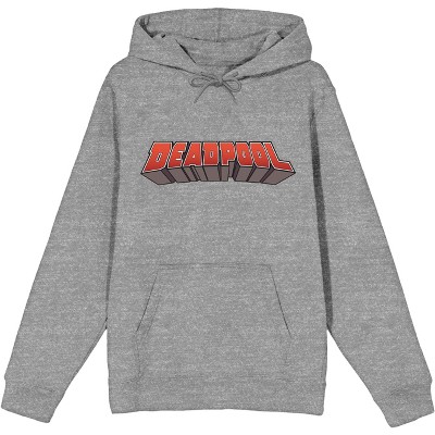 Deadpool 3D Text Athletic Heather Men's Packaged Hoodie