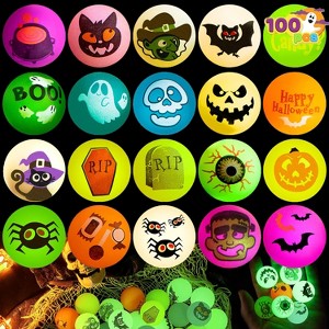 Joyfy Halloween Party Favors 72/100 Pcs Glow in The Dark Bouncing Ball Toys For Halloween Kids Gift Goodie Bag Fillers Decor Classroom Game Prizes - 1 of 4