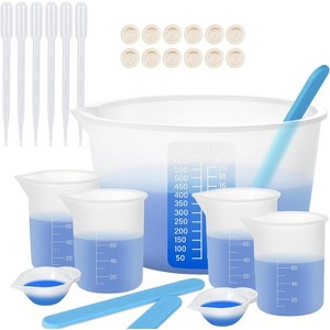 JDICTION Silicone Measuring Cups for Resin, Resin Supplies with 600&100ml Cups, Resin Mixing Cups, Silicone Stir Sticks, Epoxy Mixing Cup - 1 of 4