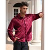 Mens Embosse Dress Shirts Casual Long Sleeve Button Down Regular Fit Shirts - 2 of 4