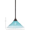 Toltec Lighting Any 1 - Light Pendant in  Dark Granite with 16" Teal Crystal Shade - 2 of 2