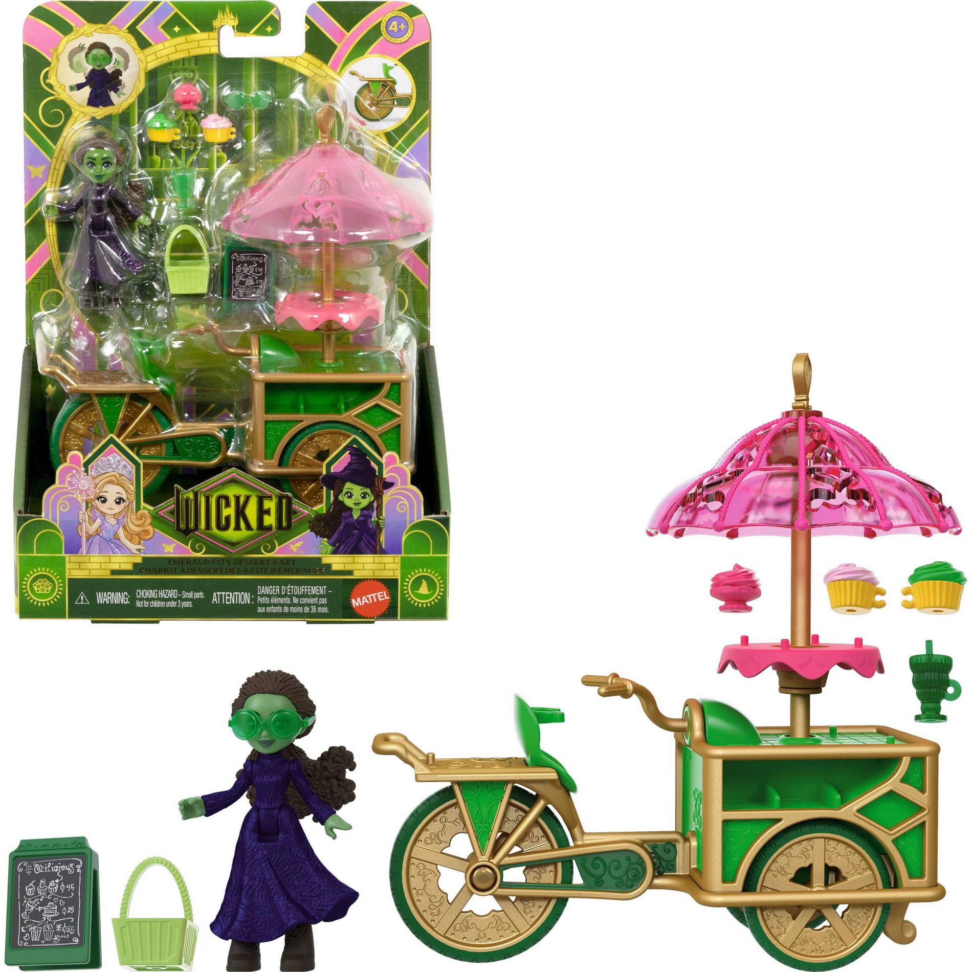 Universal Pictures’ Wicked Emerald City Dessert Cart Toy with Cart, Small Doll & 7 Accessories