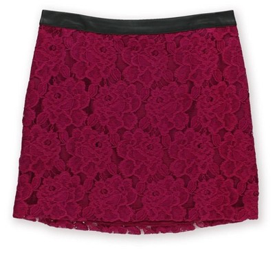 Kensie Womens Lace Overlay Mini Skirt