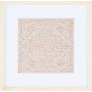 Stenquist - 18" X 18" - Gold/Beige - Framed Textile Wall Art - WLA1011 - Safavieh - 1 of 4