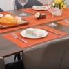 Aoibox Set of 8 Vinyl Woven Placemats, Washable Non-Slip Table Mats for Dining, Kitchen, and Office Decor in Stylish Orange - 4 of 4