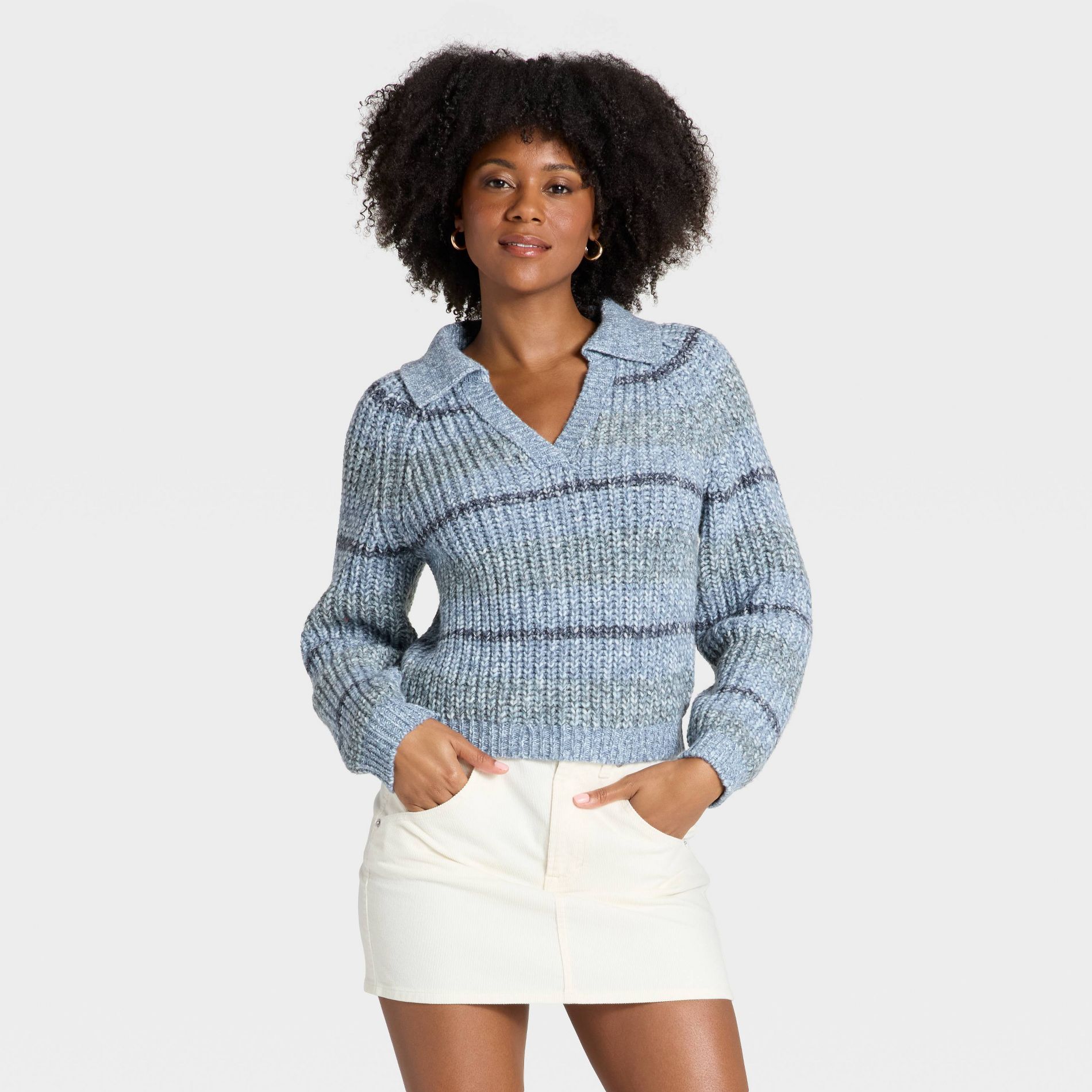 Women's Chunky Polo Collar Pullover Sweater - Universal Thread™