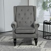 NicBex PU Leather Accent Chair Modern Armchair with Tufted Button and Rivet Trim Lounge Single Sofa Chair with Wood Legs for Bedroom,Living Room - 2 of 4