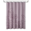 LunaLulinlk Rose Pink Botanical Branch Chenille Cotton Shower Curtain - 2 of 4