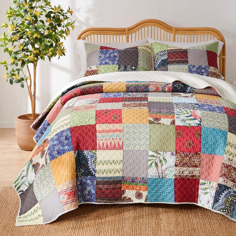 Greenland Home Fashions Renee Upcycle Luxurious Comfortable 3 Pieces Quilt Set Multicolor, 3 of 6