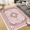 Area Rug, Vintage Boho Printed Washable Rug - Stain Resistant Low Pile Carpet with Non-Slip Backing for Living Room, Bedroom - 2 of 4