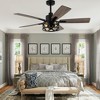 Bella Depot 52" Black Industrial Cage Ceiling Fan with Light and Remote - 4 of 4