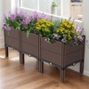 AZL1 Life Concept Planter Raised Garden Bed Polypropylene Drain Outlet Heat Frost Resistant 440lb Capacity for Outdoor, Black, 16.55"*11.43"*16.55" - 2 of 4