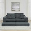 AENKYO 79.5" L-Shaped Modern Sectional Sleeping Sofa Bed, Cloud Couch with Chaise, Corduroy Fabric, No Assembly Required, 4-Seater for Living Room - 4 of 4