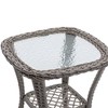 Osparple Patio Furniture Set Bistro Set Wicker Woven 360 Degree Swivel Chairs with Cushions Glass Coffee Table for Outdoor, Patio, Terrace - 4 of 4