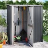 vidaxl Garden shed Anthracite Galvanized Steel Storage Tool House 71.1x38.2x82.5in Outdoor Lockable Door - 2 of 4