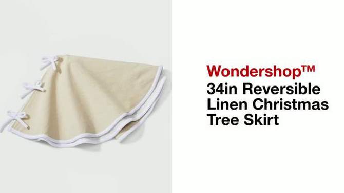 34in Reversible Linen Christmas Tree Skirt - Wondershop&#8482;, 2 of 5, play video