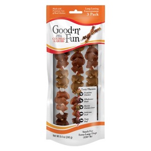Good 'n' Fun Triple Flavor Colossal Kabob Rawhide Dog Treat with Chicken, Duck & Beef Flavor - 8.4oz/ 3ct - 1 of 4