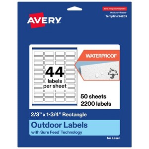 Avery Outdoor Waterproof Labels, 2/3" x 1-3/4" Rectangle - 1 of 4