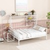 TiramisuBest Full size Metal Daybed with Movable Desk - White Metal Design - 2 of 4