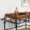 TROPOW Industrial Bar Cart with Wine Rack & Glass Holder - 4-Tier Retro Rolling Serving Cart - 3 of 4