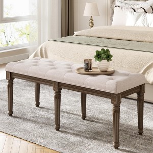 Button-Tufted Entryway Bedroom Dining Bench-Upholstered Bench for Bedroom End of Bed - 1 of 4