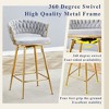 Lirago Two Sets of Swivel Bar Stools with Cotton-Linen Cushions & Electroplated Metal Frames-Rotatable Design for Restaurant,  Bar & Living Room, Gray - 3 of 4