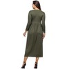 24seven Comfort Apparel Long Sleeve Empire Waist Pocket Maxi Dress - 3 of 4