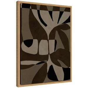 Kate and Laurel Contour 2 Framed Canvas Wall Art by Shatha Al Dafai 18 x 24 Sylvie Natural, Modern, Abstract Art for Wall Decor, Living Room, Bedroom - 1 of 4