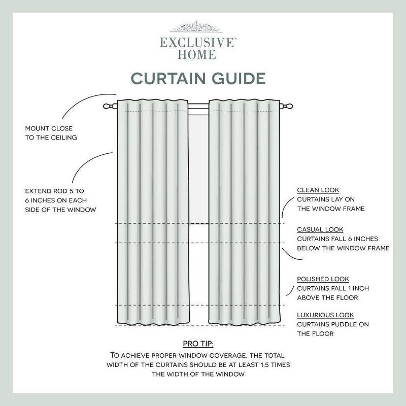 Muskoka Teardrop Slub Embellished Hidden Tab Top Curtain Panel Pair -Exclusive Home, 5 of 7