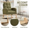 PAGED Modern Rocking Chair, Wooden Accent Chair with Retractable Footrest and Side Pocket, Reading Chair for Bedroom, Living Room - 2 of 4