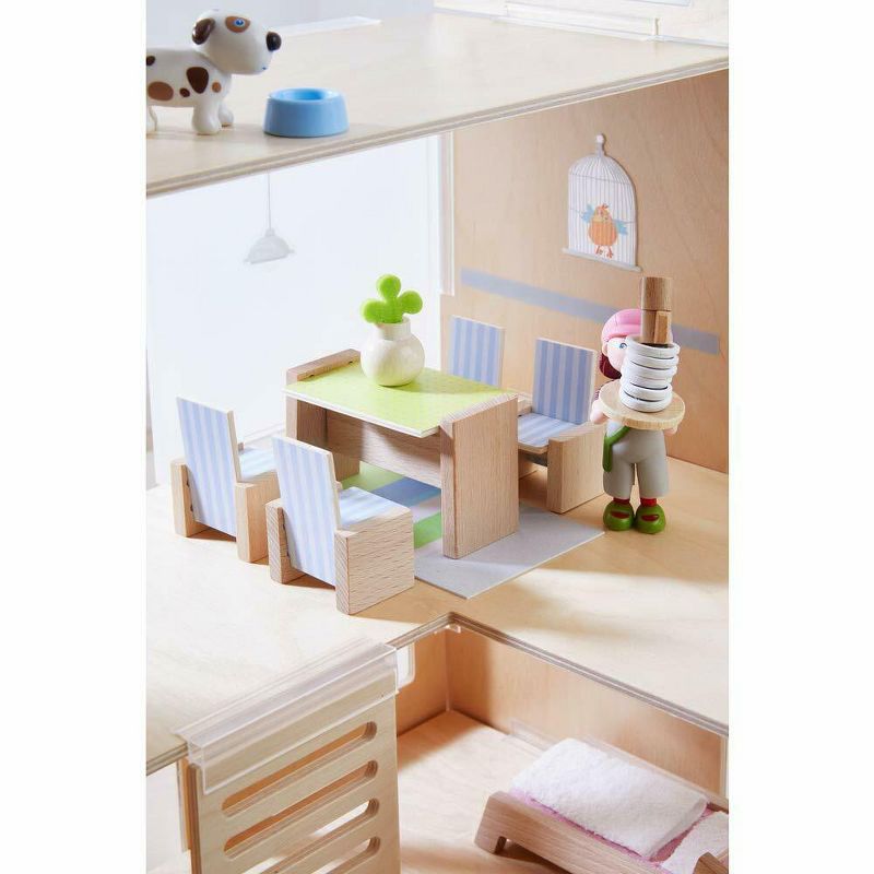 HABA Little Friends Dining Room - Wooden Dollhouse Furniture for 4" Bendy Dolls, 3 of 4