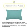 BreathableBaby Cotton Percale Pillowcase, For 13" x 18"/33 x 46 cm Toddler Pillow, Aqua (2-Pack) - 2 of 4