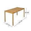 Coolbibila 54'' Modern Teak Finish Wood Slat Outdoor Dining Table,Rustic Rectangle Solid Wood Patio Dining Table For 4,Kitchen Dining Table - 3 of 4